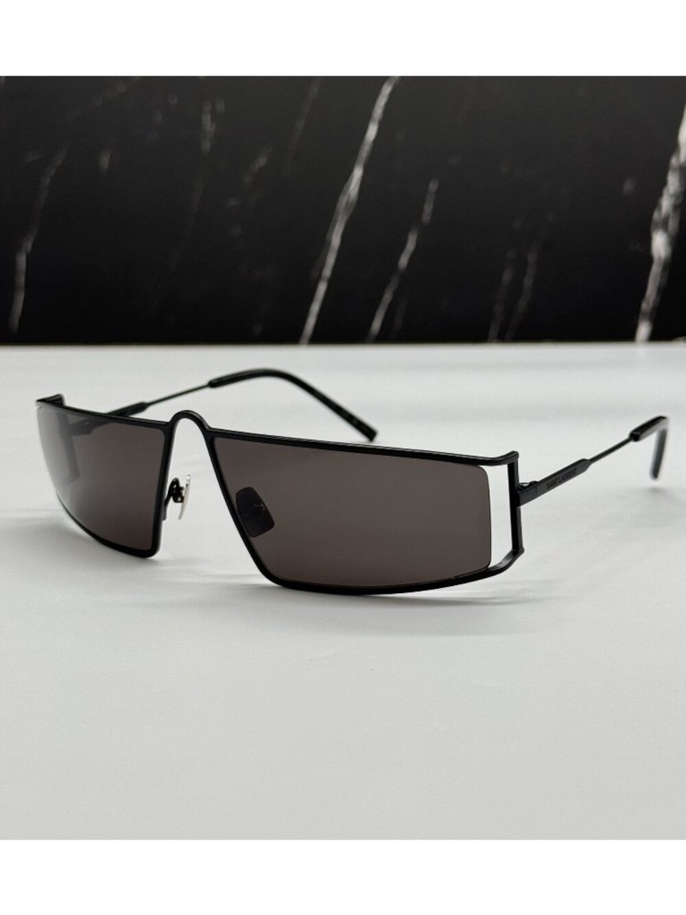 Saint Laurent SL606 001 Black Metal Square Sunglasses